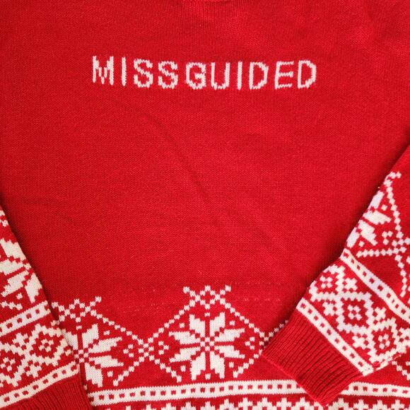 Womans Christmas sweater "MISSGUIDED" size 6/8 - Picture 2 of 7